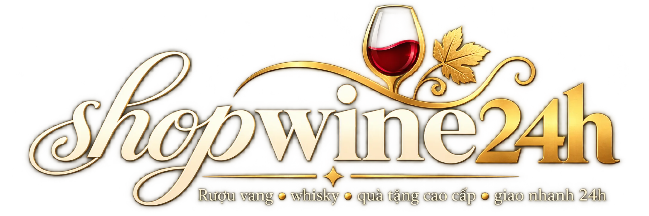 Luxury Wine Logo with Golden Vines